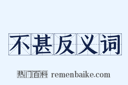 不甚反义词是什么意思的图片